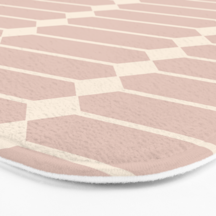 Minimal Geometric Pattern - Neutral Pink Bath Mat Gallery Image 3