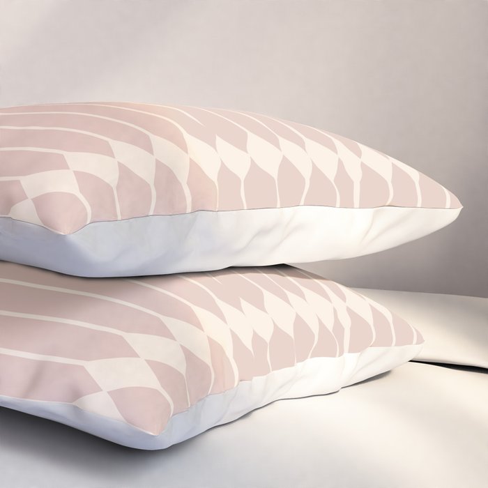 Minimal Geometric Pattern - Neutral Pink Pillow Sham Gallery Image 3