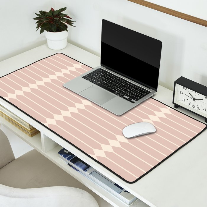 Minimal Geometric Pattern - Neutral Pink Desk Mat Gallery Image 2