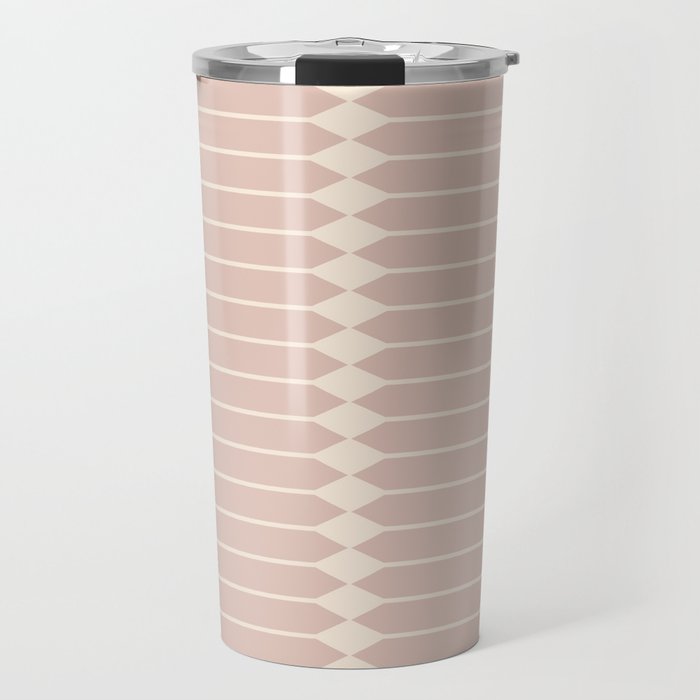 Minimal Geometric Pattern - Neutral Pink Travel Mug Gallery Image 1