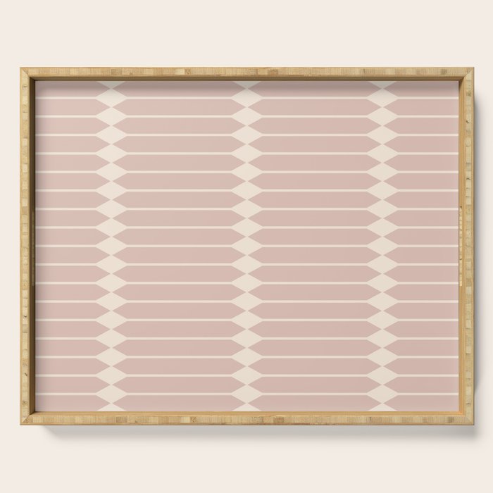 Minimal Geometric Pattern - Neutral Pink Serving Tray Gallery Image 1