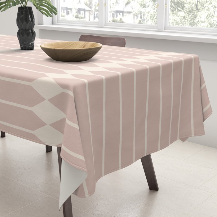 Minimal Geometric Pattern - Neutral Pink Tablecloth Gallery Image 3