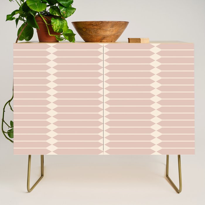 Minimal Geometric Pattern - Neutral Pink Credenza Gallery Image 1