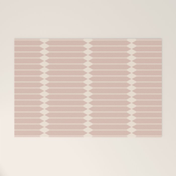 Minimal Geometric Pattern - Neutral Pink Welcome Mat Gallery Image 1