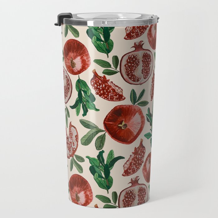 Pomegranate pattern Travel Mug Gallery Image 3
