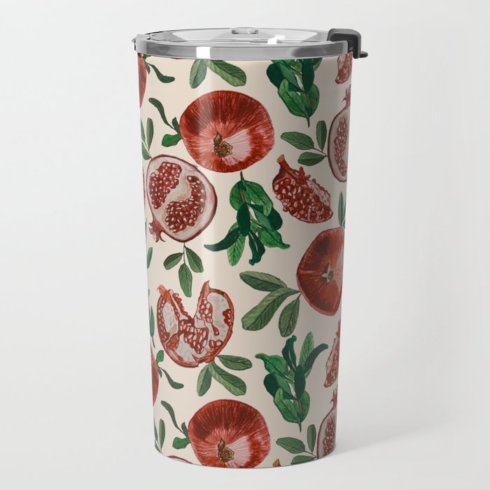 Pomegranate pattern Travel Mug Gallery Image 2