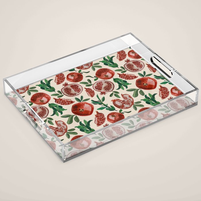Pomegranate pattern Acrylic Tray Gallery Image 1