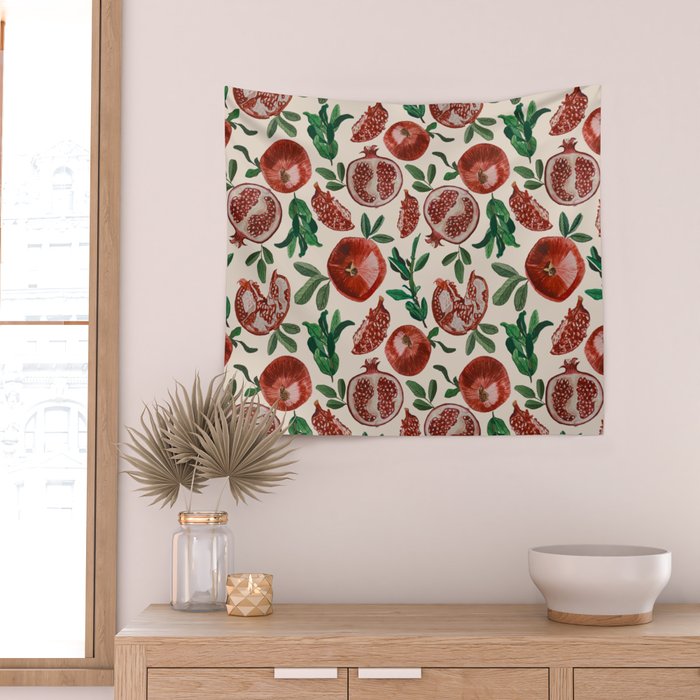 Pomegranate pattern Wall Tapestry Gallery Image 2