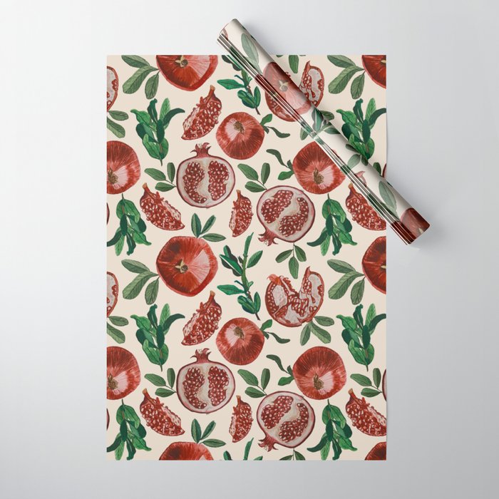 Pomegranate pattern Wrapping Paper Gallery Image 1