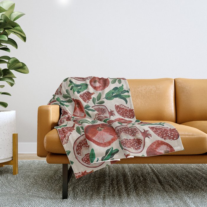 Pomegranate pattern Throw Blanket Gallery Image 1