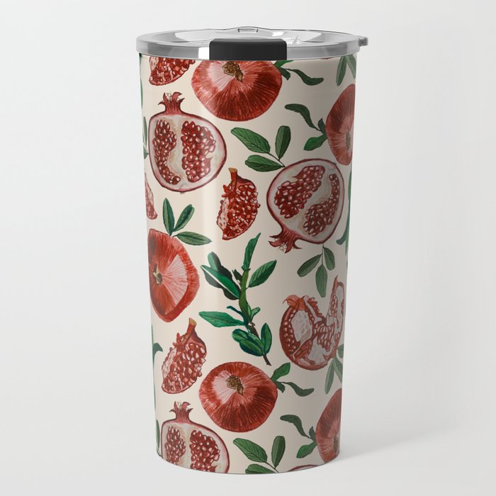Pomegranate pattern Travel Mug Gallery Image 1