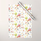 Watercolor Farm Animals Wrapping Paper Gallery Image 1