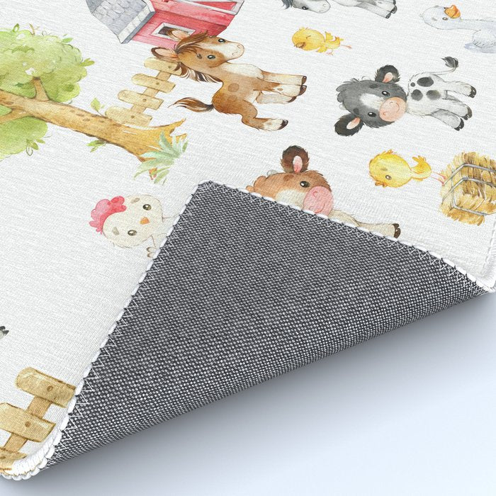Watercolor Farm Animals Rug Gallery Image 4