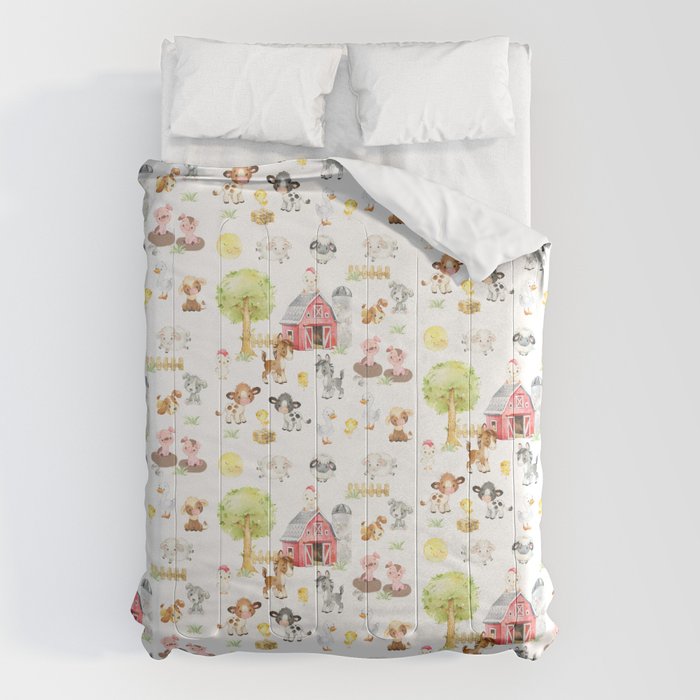 Watercolor Farm Animals Comforter Gallery Image 6