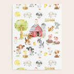 Watercolor Farm Animals Poster Gallery Image 4