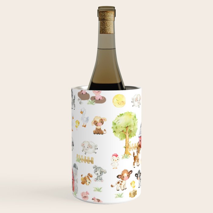 Watercolor Farm Animals Wine Chiller Gallery Image 2