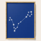 Pisces Zodiac Star Constellation Line Art Dark Blue Serving Tray Gallery Image 1