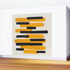Mid Century Modern Abstract Painting Antique Yellow Black Bumble Bee Stripes Wall Mural Gallery Image 2