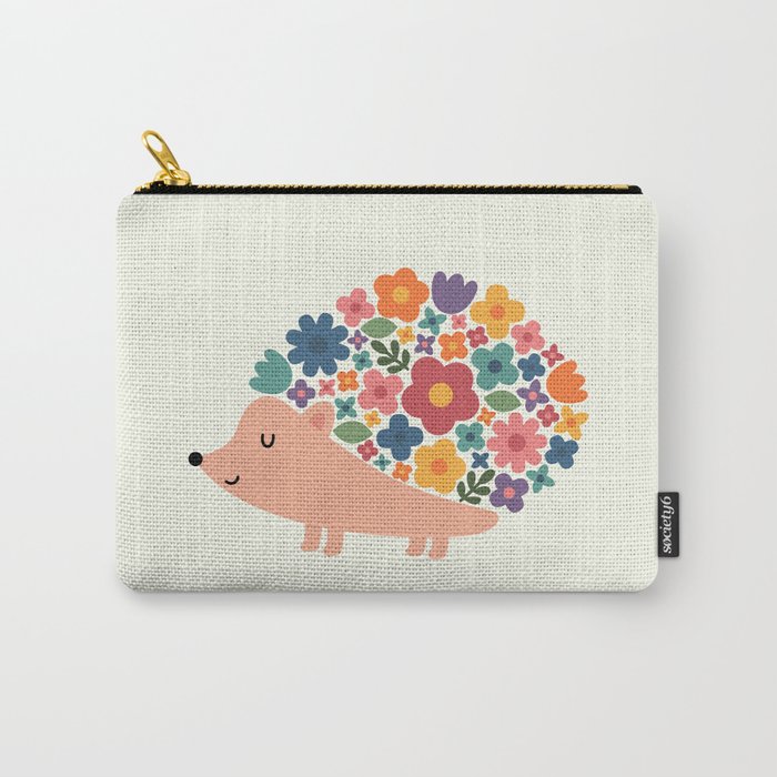 Floral Hedgehog Carry All Pouch Gallery Image 1