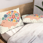 Floral Hedgehog Pillow Sham Gallery Image 2
