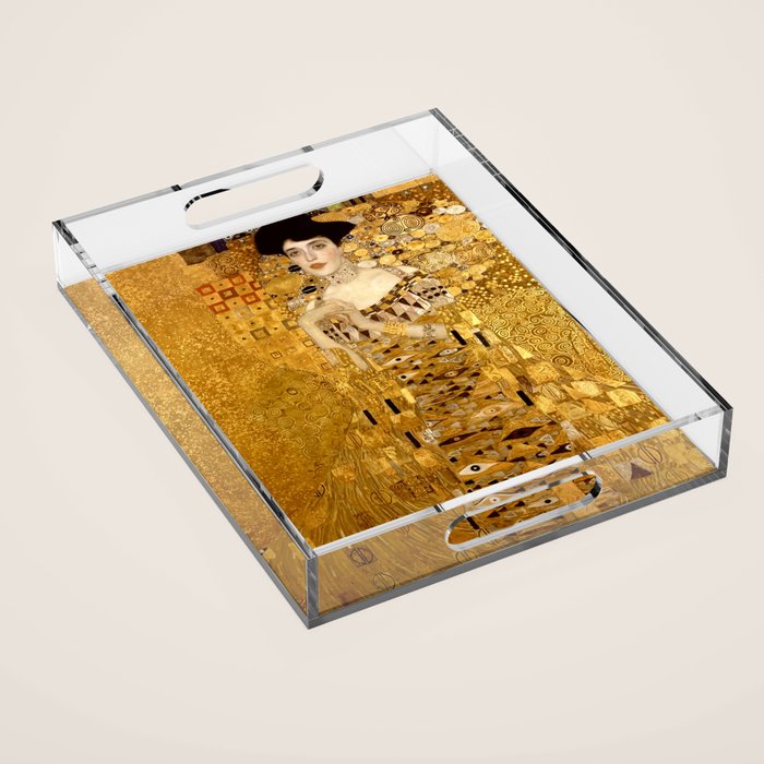 Woman in Gold Portrait by Gustav Klimt Acrylic Tray Gallery Image 1