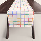Pastel Color Square Pattern Checkered Table Runner Gallery Image 1