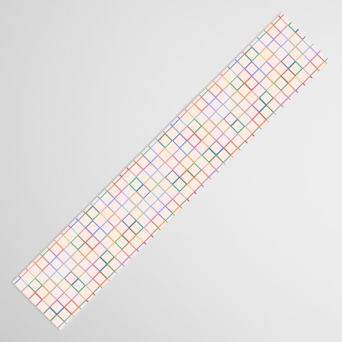 Pastel Color Square Pattern Checkered Table Runner Gallery Image 3