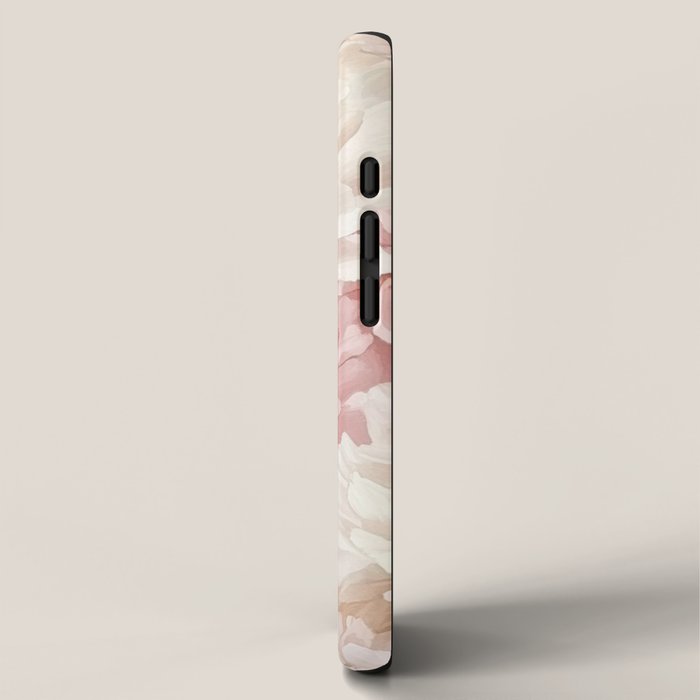 Large Cream and Blush Pink Watercolor Peonies Flowers iPhone Case Gallery Image 2