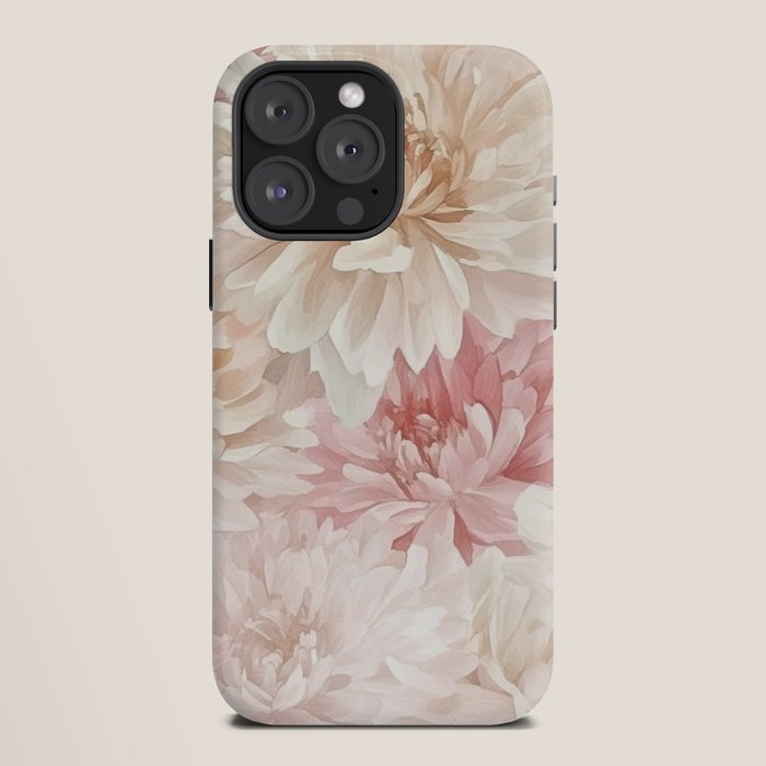 Large Cream and Blush Pink Watercolor Peonies Flowers iPhone Case Gallery Image 12