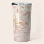 Large Cream and Blush Pink Watercolor Peonies Flowers Travel Mug Gallery Image 3
