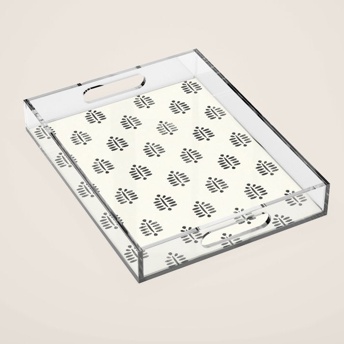 block print palm  Acrylic Tray Gallery Image 1