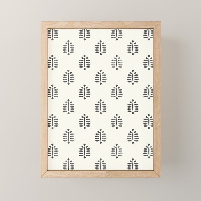 block print palm  Mini Art Print Gallery Image 1