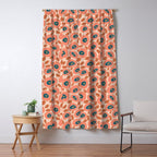 Textured Bold Flower - Peach Window Curtain Gallery Image 5