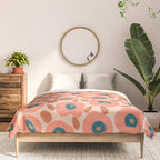 Textured Bold Flower - Peach Comforter Gallery Image 3