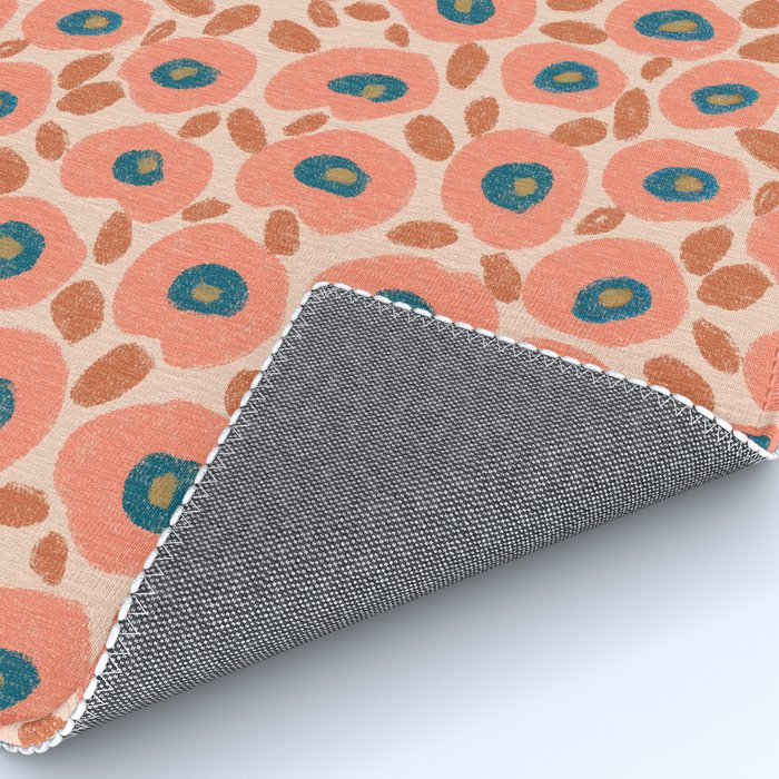 Textured Bold Flower - Peach Rug Gallery Image 4