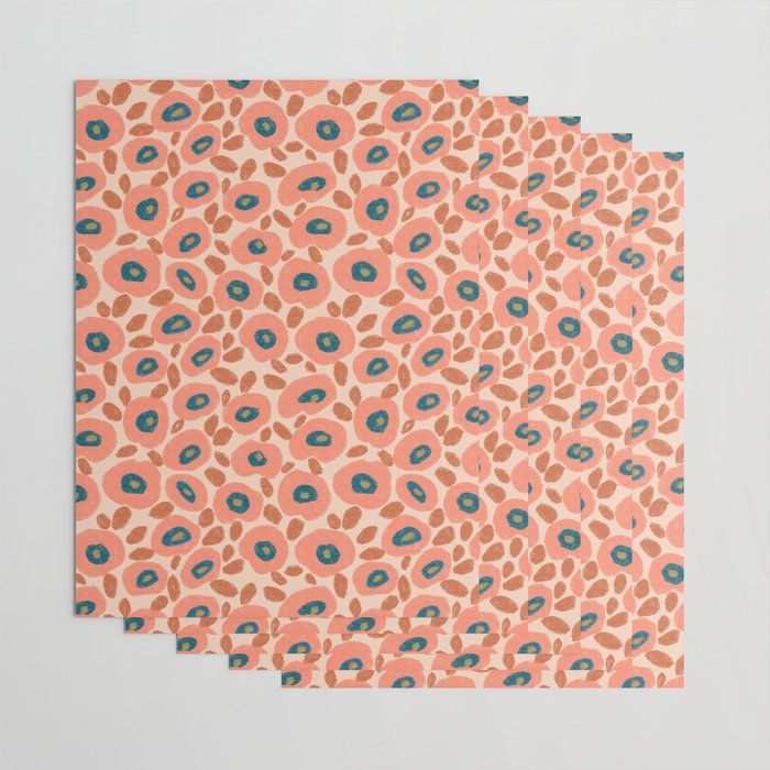 Textured Bold Flower - Peach Wrapping Paper Gallery Image 3