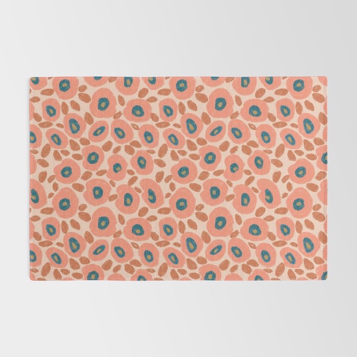 Textured Bold Flower - Peach Rug Gallery Image 2