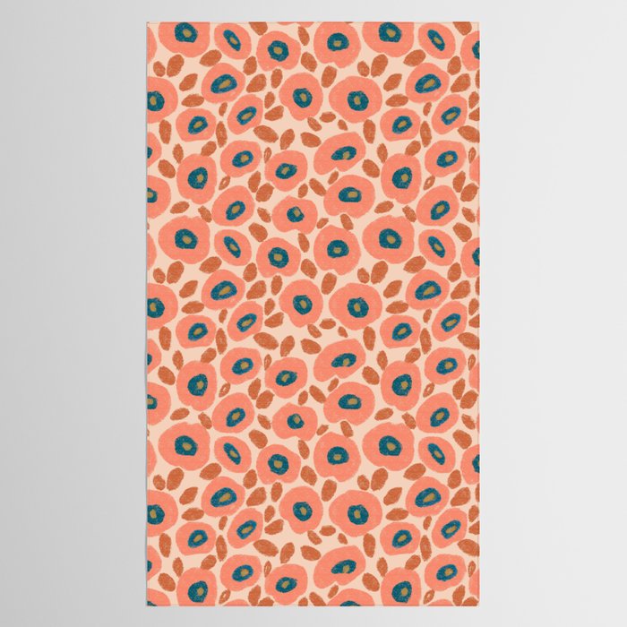 Textured Bold Flower - Peach Tablecloth Gallery Image 2