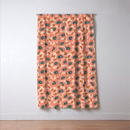 Textured Bold Flower - Peach Window Curtain Gallery Image 3