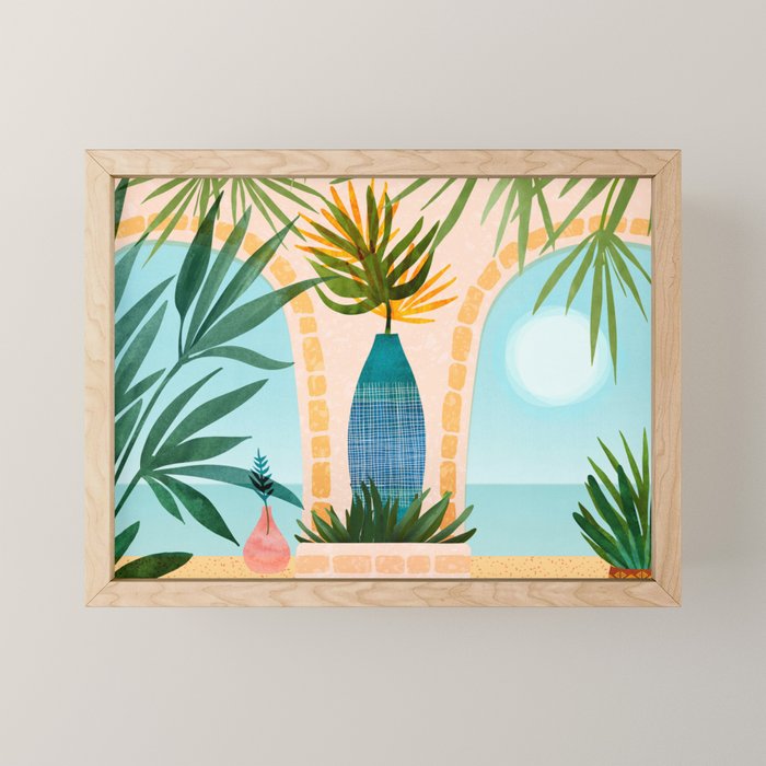 Welcome To The Hotel California Illustrated Landscape / Villa Series Mini Art Print Gallery Image 1
