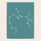 Sagittarius Zodiac Star Constellation Line Art Teal Poster Gallery Image 4