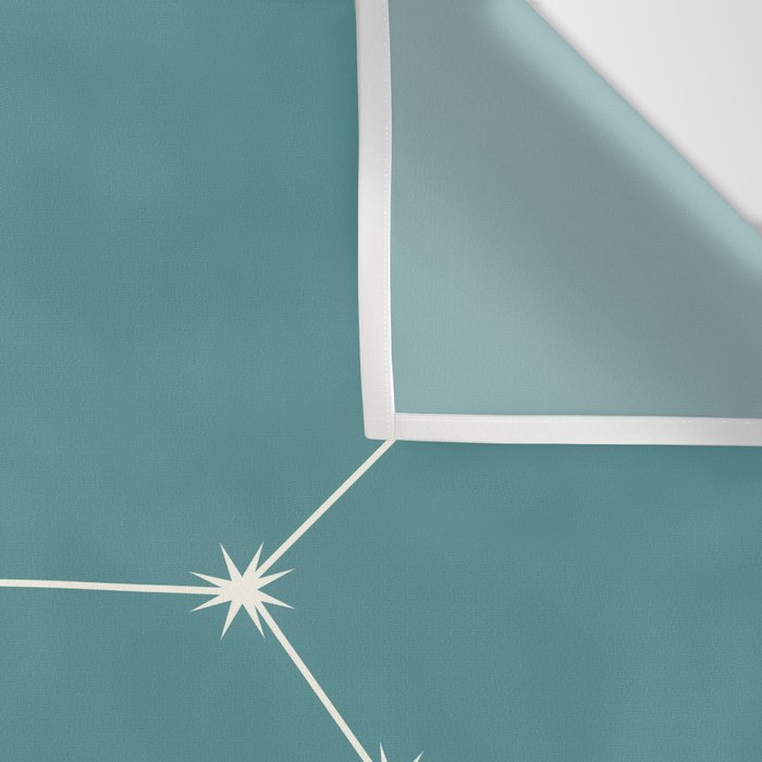 Sagittarius Zodiac Star Constellation Line Art Teal Wall Tapestry Gallery Image 3