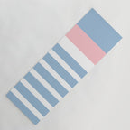 Mixed Stripe Pattern in Baby Blue, Pink, and White Yoga Mat Gallery Image 1