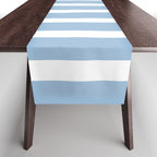 Mixed Stripe Pattern in Baby Blue, Pink, and White Table Runner Gallery Image 1