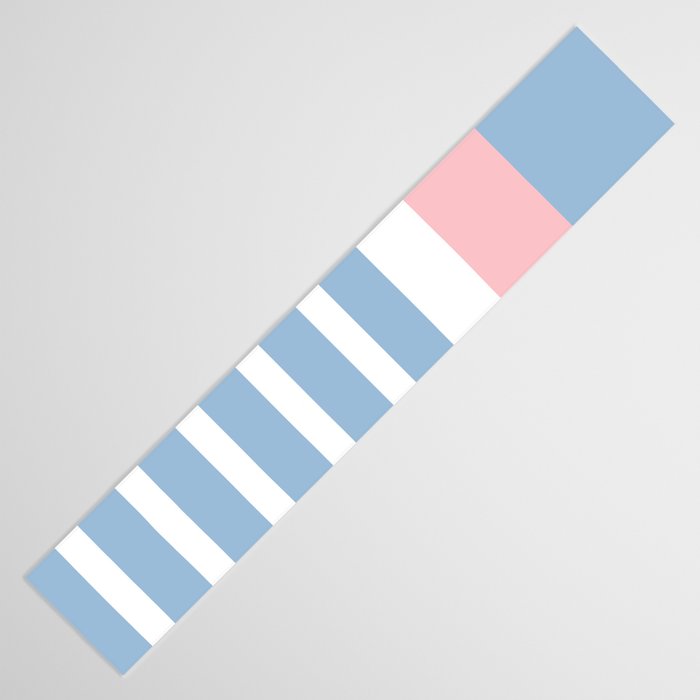 Mixed Stripe Pattern in Baby Blue, Pink, and White Table Runner Gallery Image 3
