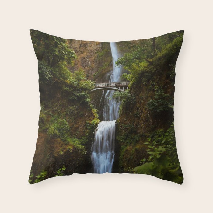 Multnomah Falls Throw Pillow Gallery Image 1