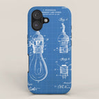 Light Bulb Patent - Designer Industrial Design Art - Blueprint iPhone Case Gallery Image 1