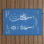 Light Bulb Patent - Designer Industrial Design Art - Blueprint Outdoor Rug Gallery Image 1
