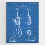 Light Bulb Patent - Designer Industrial Design Art - Blueprint Jigsaw Puzzle Gallery Image 1