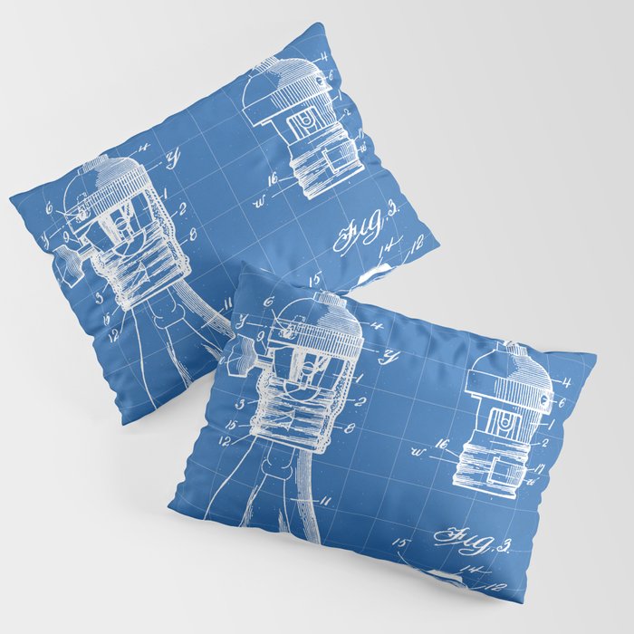 Light Bulb Patent - Designer Industrial Design Art - Blueprint Pillow Sham Gallery Image 3